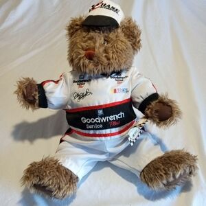 Nascar Brown and White Stuffed Bear